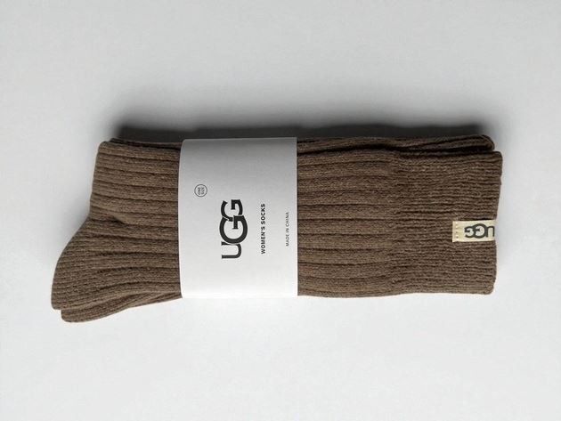 Жіночі шкарпетки UGG Rib Knit Slouchy Crew Socks Шоколад One Size 1014832-CHO фото